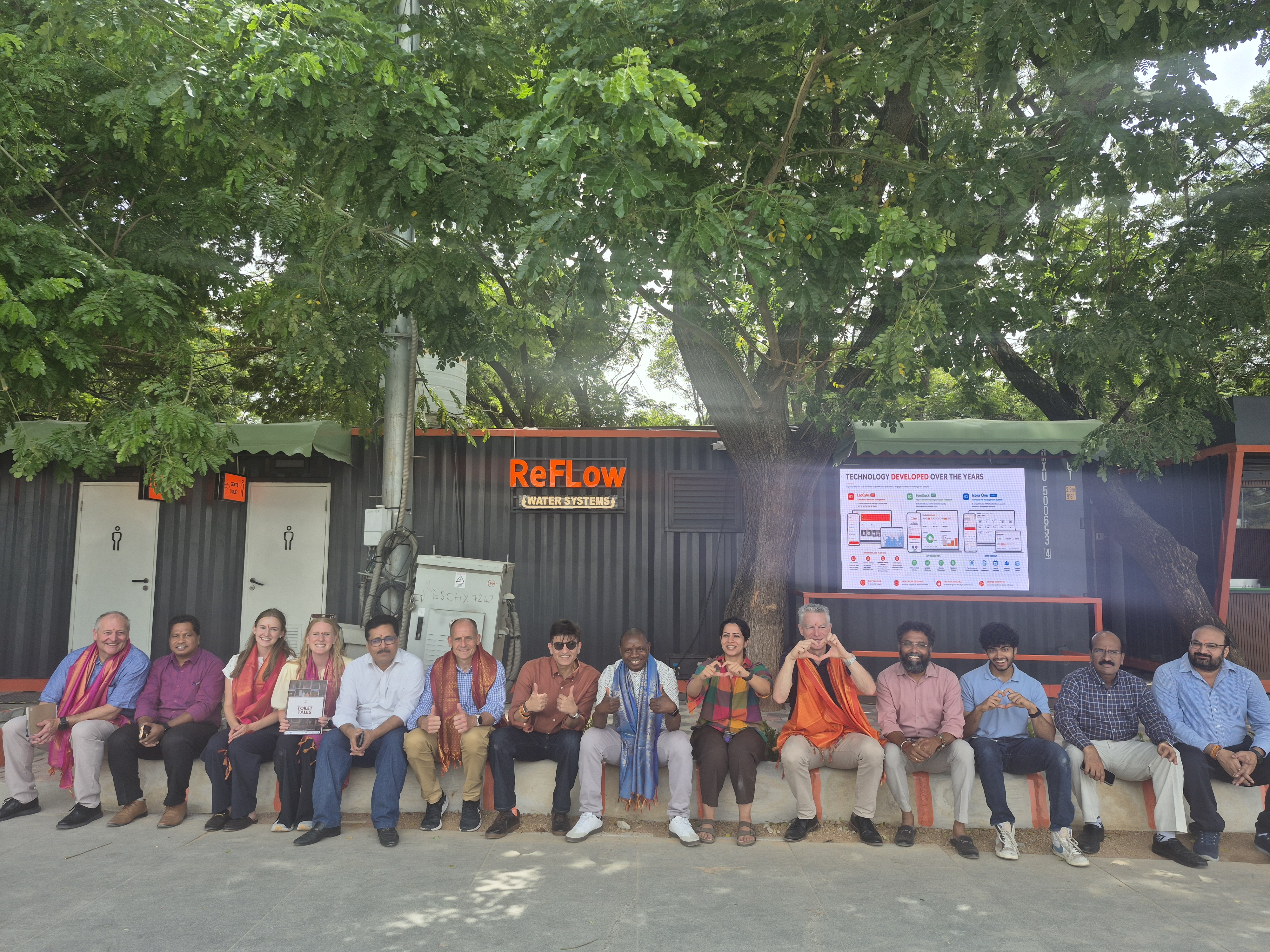 Visitors at a ReFlow toilet site
